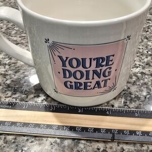Motivational White and Pink Mug